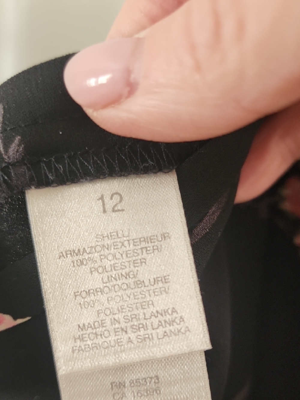 Liz Claiborne Black Boho Skirt with Pink Floral Print - Picture 3 of 7